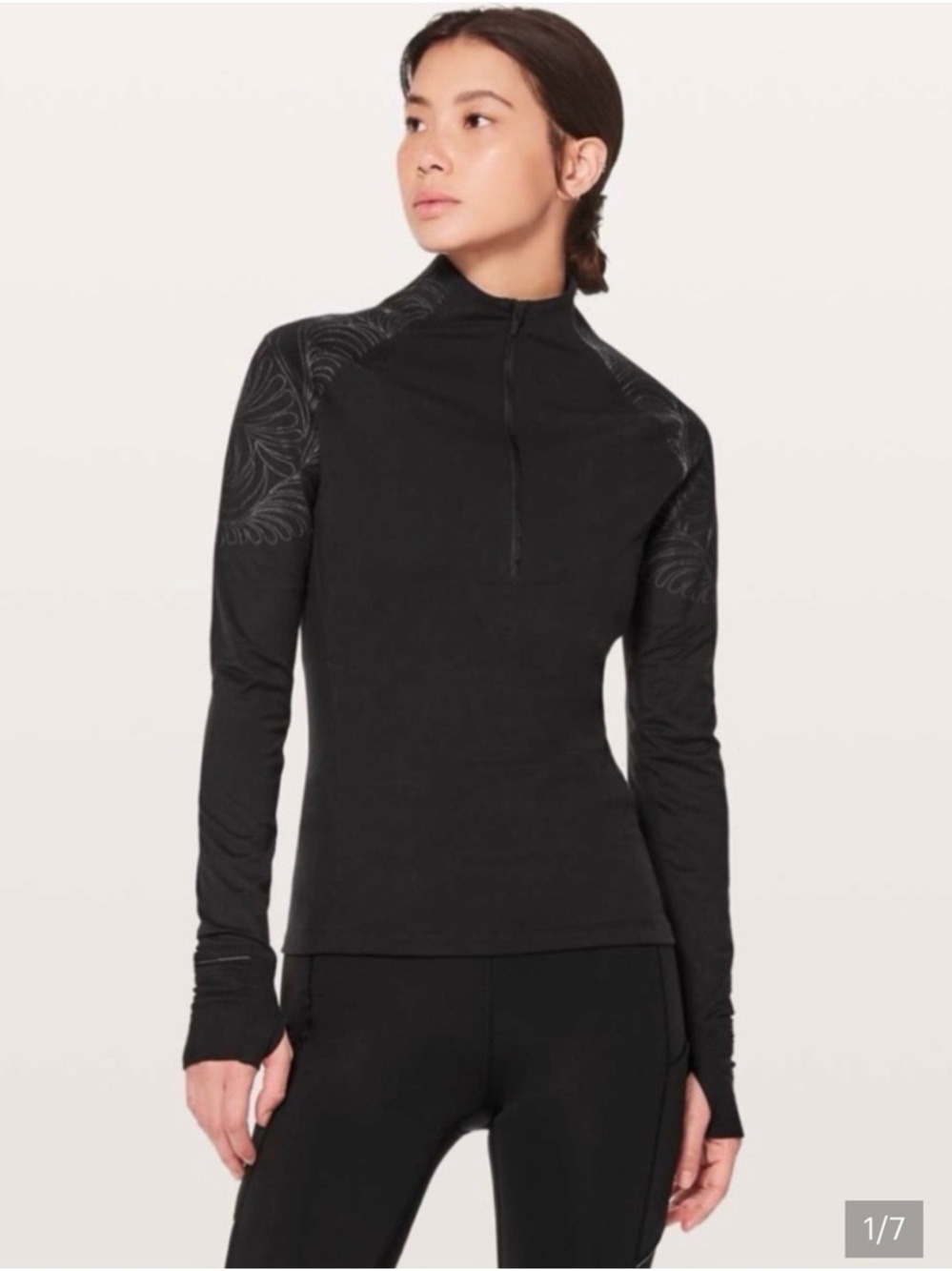 lululemon athletica Black Long Sleeve Half-Zip Top Toasty Tech